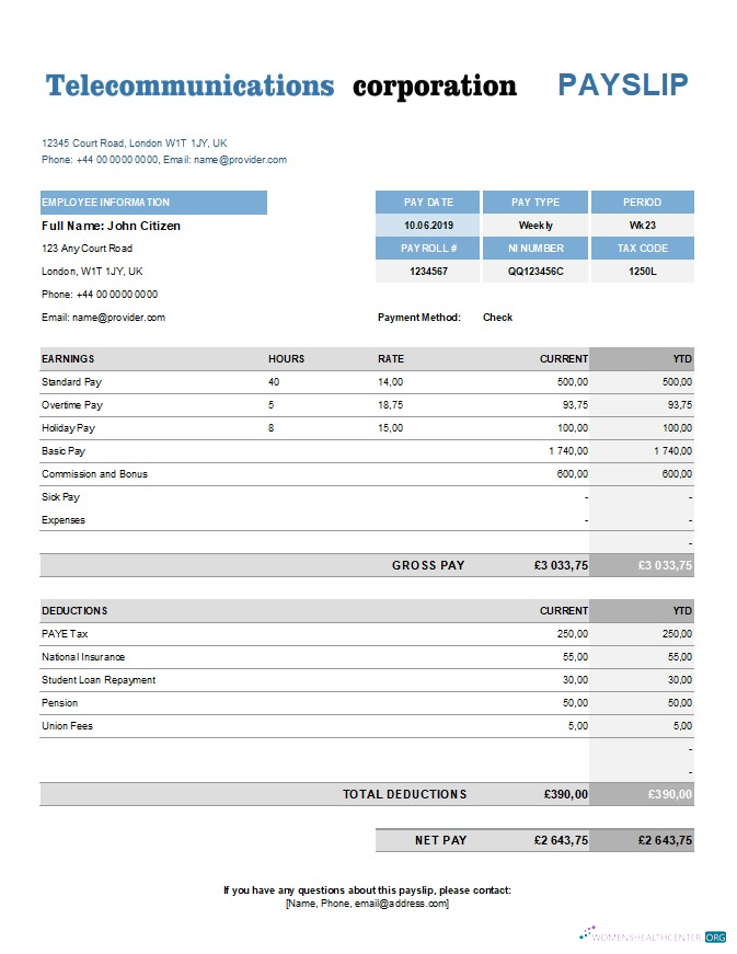 Download telecommunications corporation earning statement in Excel and PDF Photoshop template